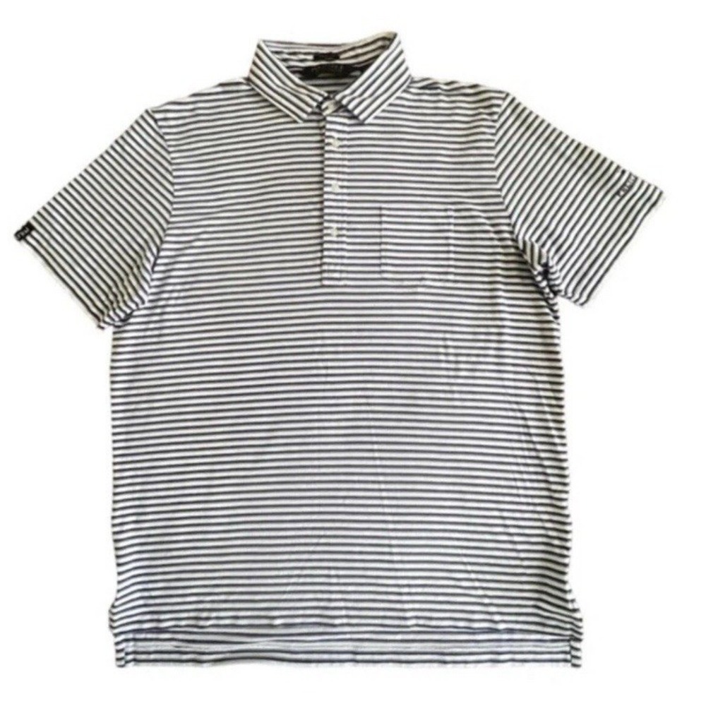 Polo Golf Ralph‎ Lauren Stretch Lisle Polo Shirt Mens Large Purple Striped B4